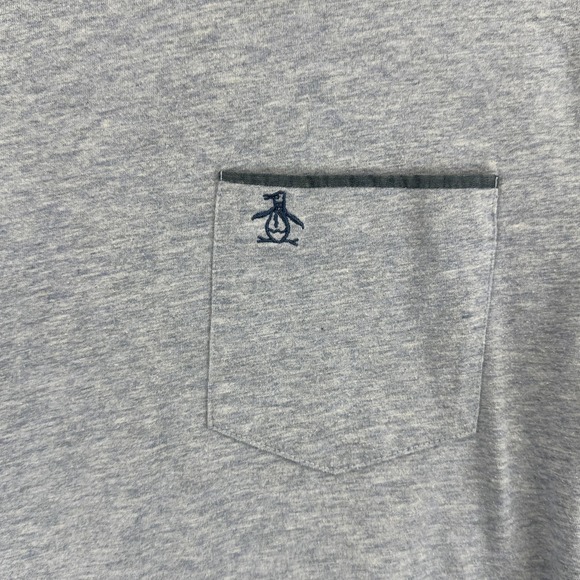 Original Penguin Shirt Mens Small Blue Heather Chest‎ Pocket Logo Munsingwear - Picture 3 of 7